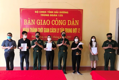 Bộ CHQS tỉnh Hải Dương: Hoàn thành cách ly cho 156 công dân trở về từ Mỹ 

